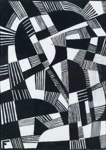 Composition Oil Painting by Otto Freundlich