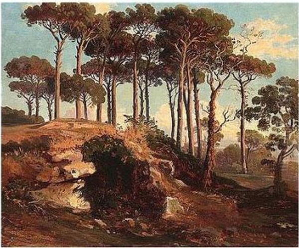 Pine Wood Near Nemi Oil Painting by Johann Jakob Frey