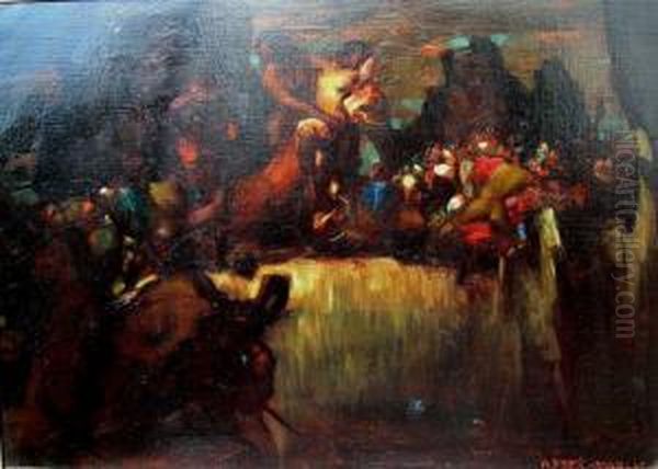 Lapithen-schlacht Oil Painting by Adolf Frey-Moock