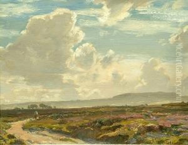 'in The Isle Of Purbeck Dorset'; 'a Silvery Morning Near Arne Dorset' Oil Painting by Arthur A. Friedenson