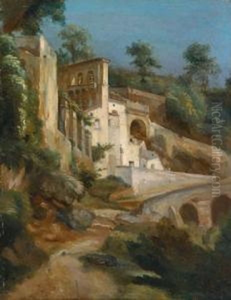 Das Kloster Ss.trinita Bei La Cava Dei Tirreni Oil Painting by Ernst Fries