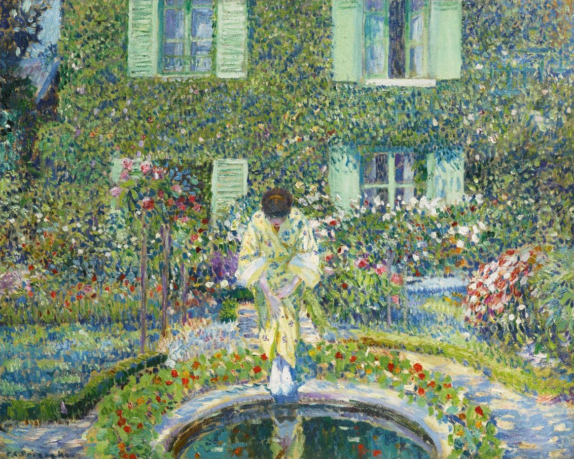 The Garden Pool Oil Painting by Frederick Carl Frieseke