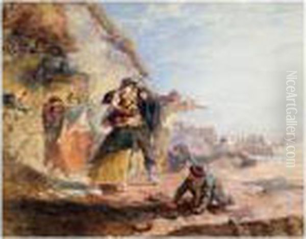 Leaving Arran Oil Painting by Alfred Downing Fripp