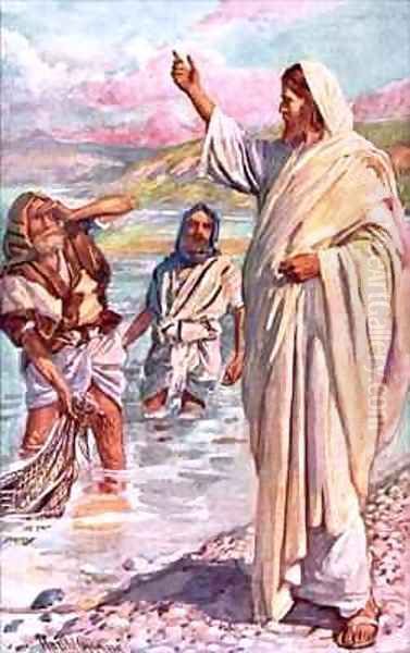 The call of Andrew and Peter Oil Painting by Harold Copping