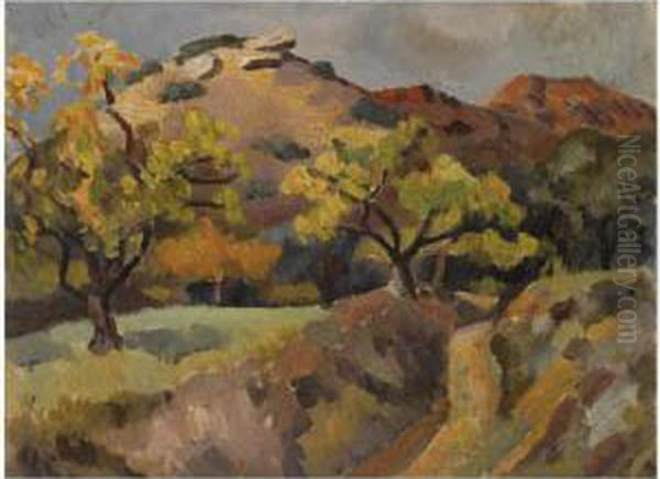 French Landscape Oil Painting by Roger Fry