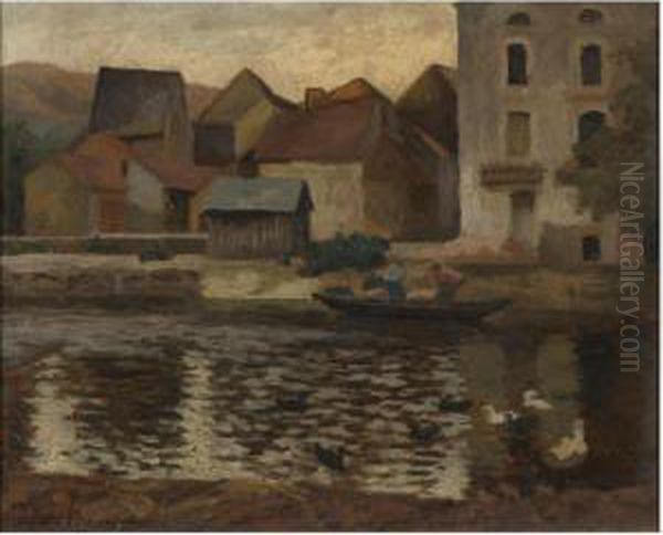 Harbour At St. Pierre Oil Painting by Roger Fry