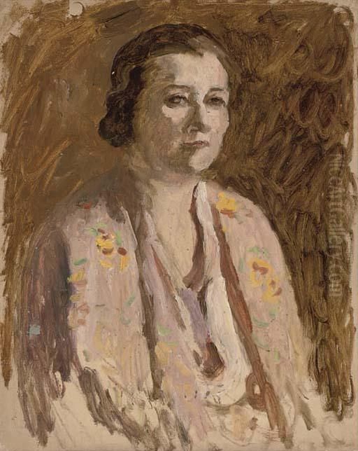 Countess Budberg; And A Pastel Of Rome By The Same Hand Oil Painting by Roger Fry