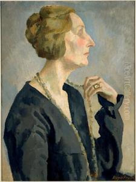 Edith Sitwell Oil Painting by Roger Fry