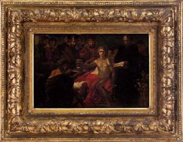 Das Urteil Des Gifttrunkes Fur 
Einen Herrscher, Szene Aus Der Griechisch-romischen Geschichte Oil Painting by Friedrich Heinrich Fuger