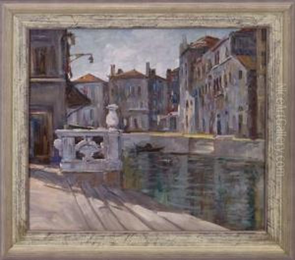 Kanal In Venedig Oil Painting by Vincenzo Funiciello