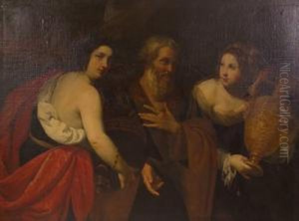 Loth E Le 
 Figlie Oil Painting by Francesco Furini