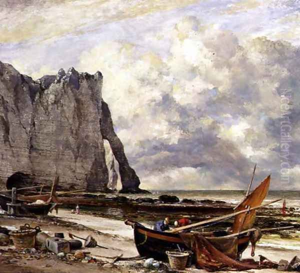 Etretat, Beach with Arch Oil Painting by Edward William Cooke