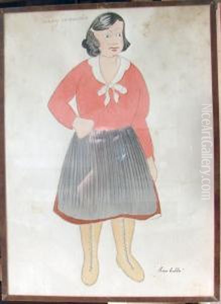 L'inconsolable Des Champs 
Elysees / Au Bal Musette / Boulevard Des Capucines / Au Dancing / Paris 
Versaille / A La Piscine / Les Boulevards / Rue Royale / La Profiteuse /
 Un Charmant Bourreau / Aux Halles Oil Painting by Wanda Gag