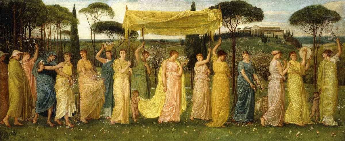 The Advent of Spring Oil Painting by Walter Crane