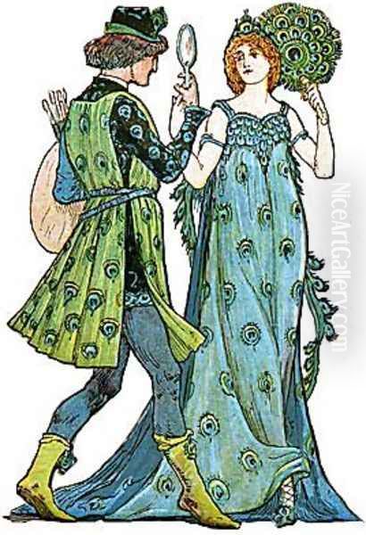 The Dance of the Five Senses (detail) Oil Painting by Walter Crane