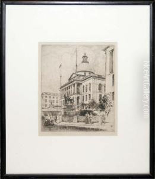 ''', 'mass. State Capitalbuilding' Oil Painting by Sears Gallagher