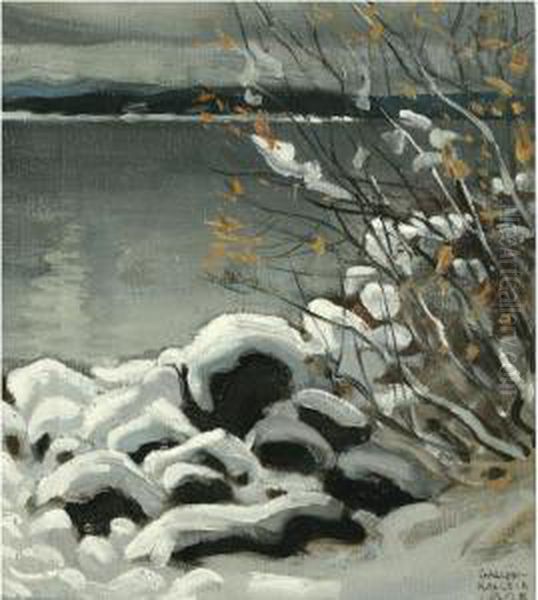 Luminen Maisema (snowy Landscape) Oil Painting by Akseli Valdemar Gallen-Kallela