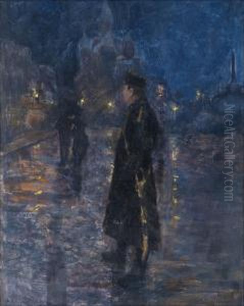 Yo Helsingissa. Oil Painting by Akseli Valdemar Gallen-Kallela