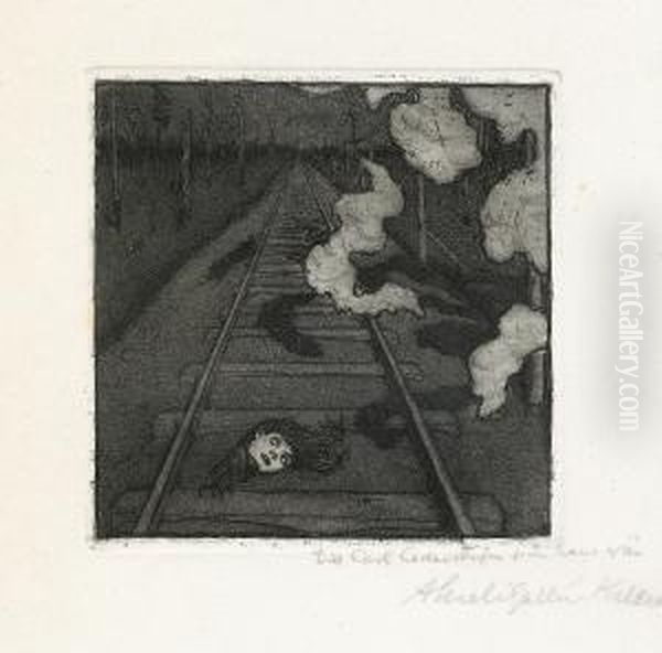 Jarnvagsspar Oil Painting by Akseli Valdemar Gallen-Kallela