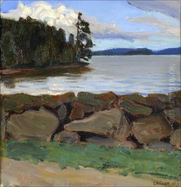 Kesapilviajarven Ylla. Oil Painting by Akseli Valdemar Gallen-Kallela