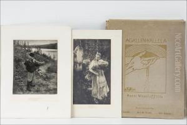 Kansio - Mapp. Oil Painting by Akseli Valdemar Gallen-Kallela