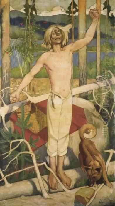 La Malediction De Kullervo Oil Painting by Akseli Valdemar Gallen-Kallela