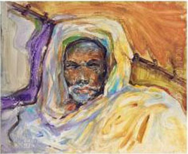 Afrikkalainen (an African) Oil Painting by Akseli Valdemar Gallen-Kallela