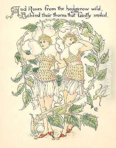 Roses Oil Painting by Walter Crane