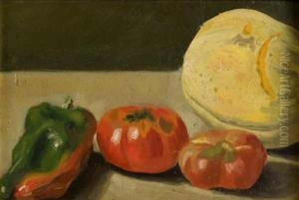 Pomodori, Peperone E Melone Oil Painting by Giuseppe Galli