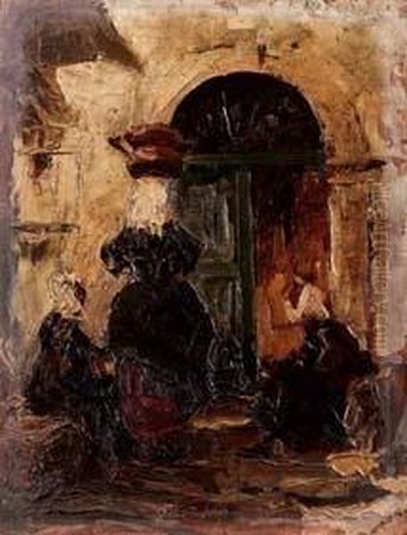 L'incontro Oil Painting by Giuseppe Galli