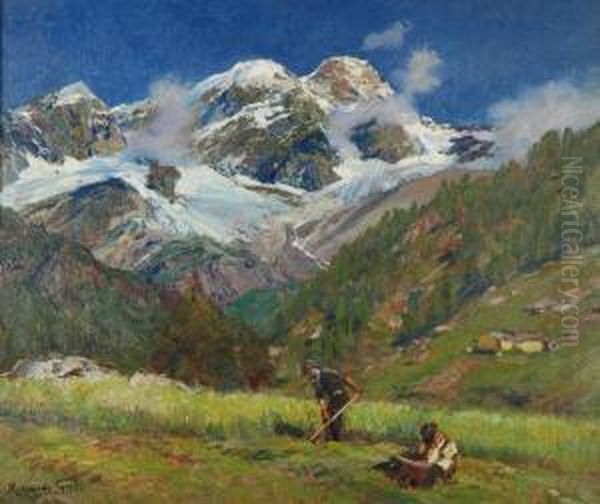 Il Monte Rosa Oil Painting by Riccardo Galli