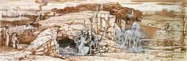 Study for The Laidley Worm of Spindleston Heugh Oil Painting by Walter Crane