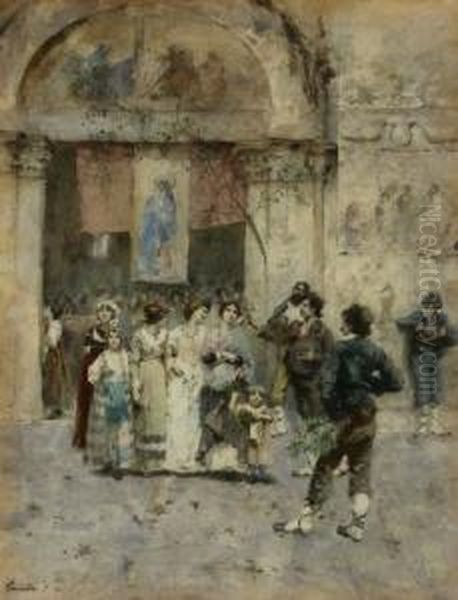 Fratello Minore Di Francesco 
Gamba, Entro Dodicenne All'accademia Albertina Delle Belle Arti Di 
Torino. Il Consenso Dimostrato Dai Reali Di Savoia Che Acquistarono Due 
Sue Opere Alla Mostra Della Promotrice Di Torino E All'esposizione Di 
Brera Apr Oil Painting by Enrico Gamba