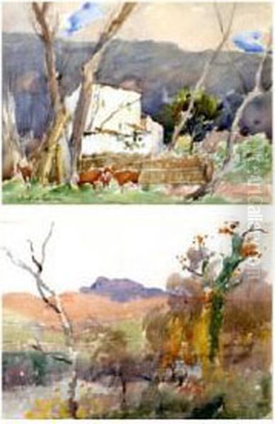 Majorcan Landscape Oil Painting by Andrew Archer Gamley