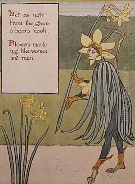 The Jonquil Oil Painting by Walter Crane