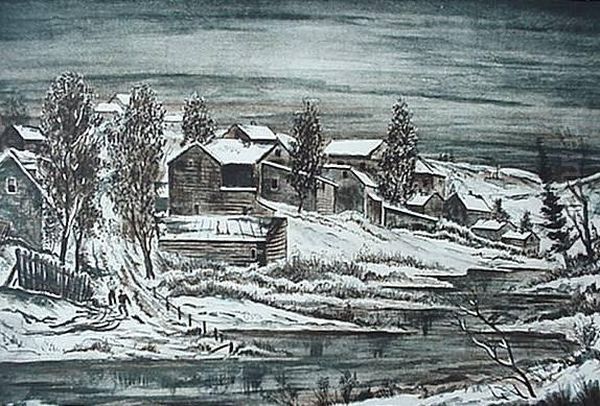 Creek At Long Island Oil Painting by Emil Ganso