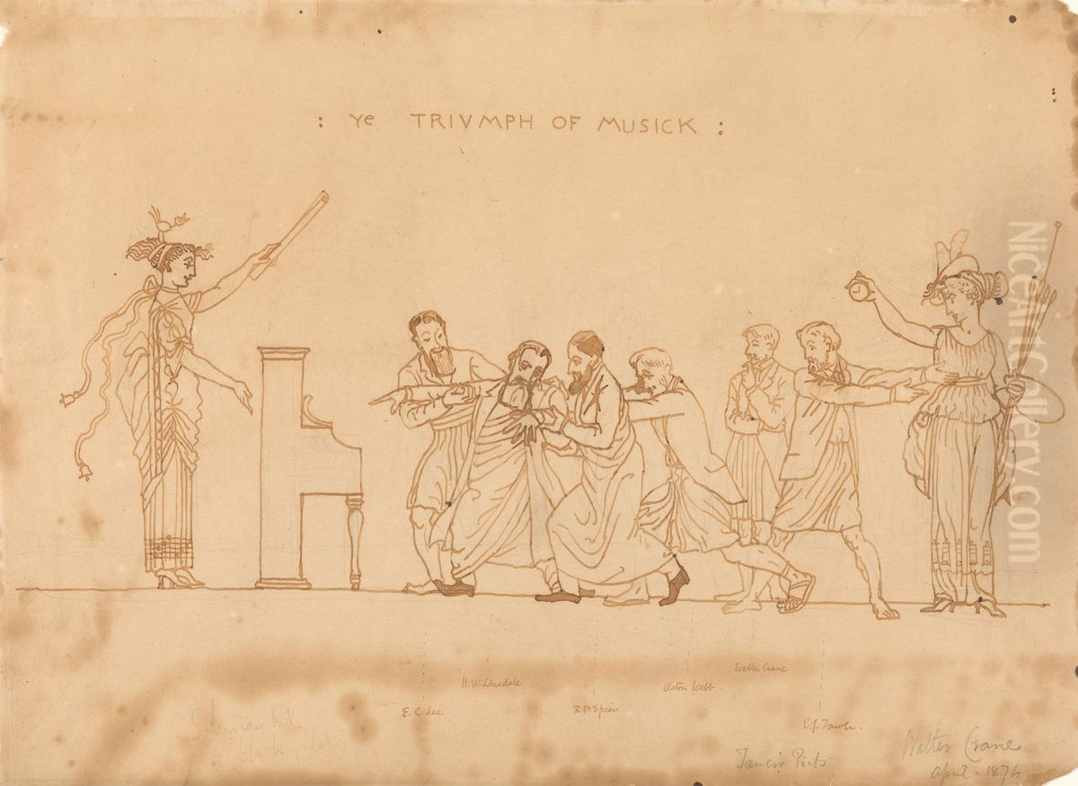 The Triumph of Music Oil Painting by Walter Crane