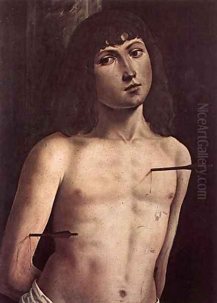 St Sebastian 1490-91 Oil Painting by Lorenzo Costa