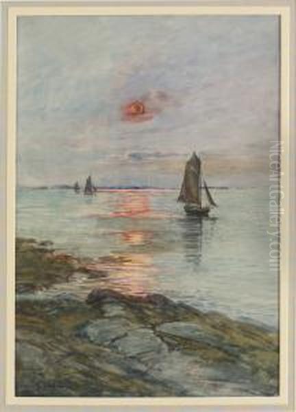 Skutor I Solnedgang Oil Painting by Anna Gardell-Ericson
