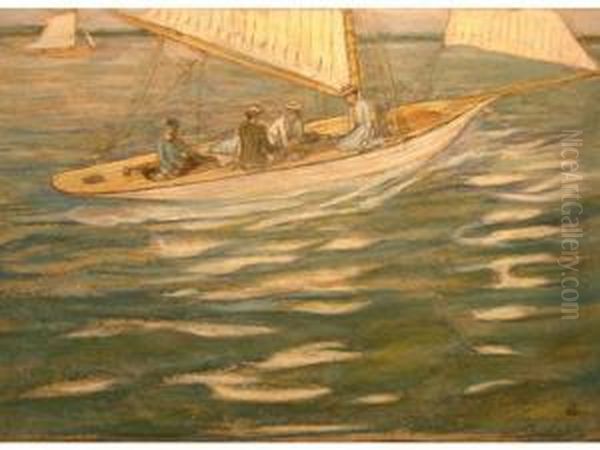 Depart En Voilier. Pastel Sur 
Carton, Signe Et Monogramme R. G. En Bas A Droite. 33 X 47 Cm. 
3000?/?4000 E Oil Painting by Du Raoul Gardier