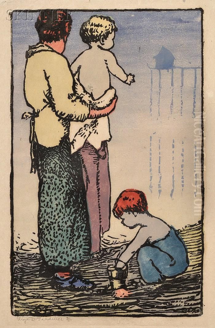 Baby And Mother Oil Painting by Eliza Draper Gardiner