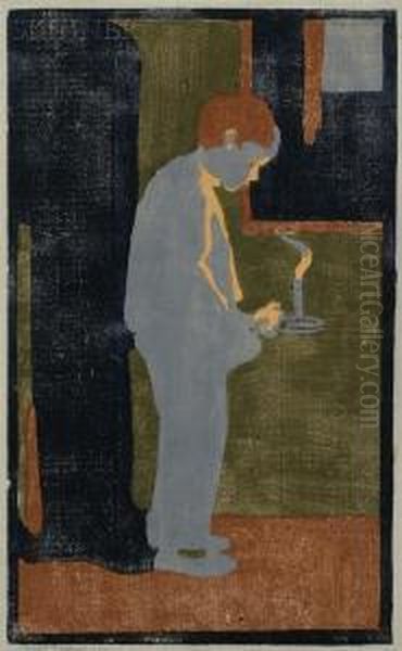 Candle Light Oil Painting by Eliza Draper Gardiner