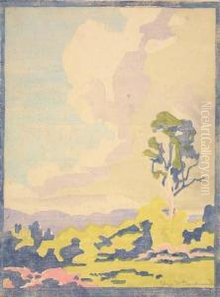 Landscape With Clouds Oil Painting by Eliza Draper Gardiner