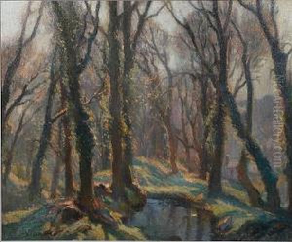 Woodland Scene, Probably Lamorna Oil Painting by Stanley Horace Gardiner