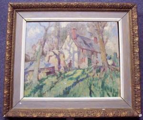 House With Figure Oil Painting by Stanley Horace Gardiner