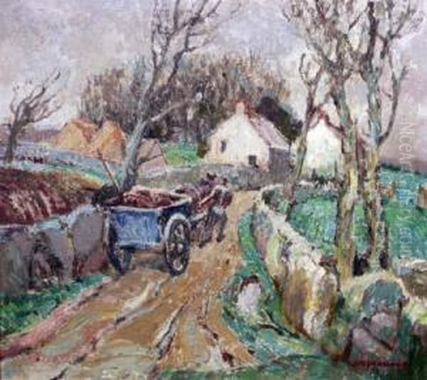 The Farm Cart. Oil Painting by Stanley Horace Gardiner