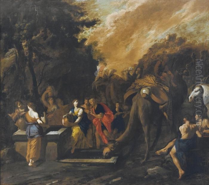 Incontro Di Eliezer E Rebecca Oil Painting by Domenico Gargiulo