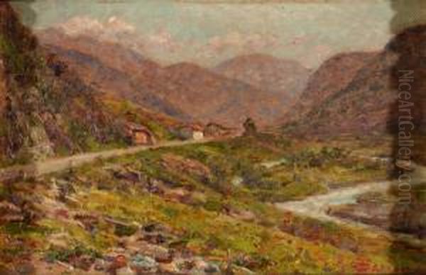 Route Des Alpes Oil Painting by Angelo Garino