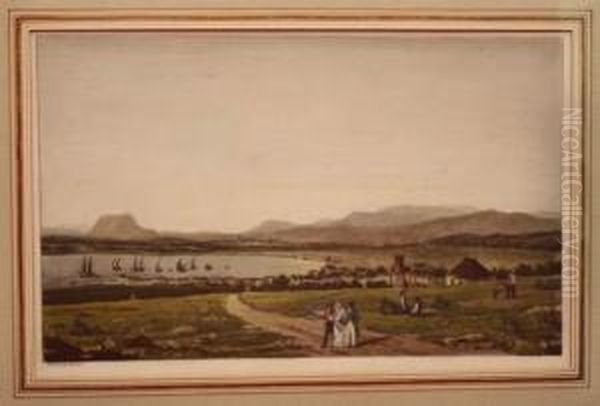Vue De La Ville De Frejus Et Du Port De St Raphael Oil Painting by Ambroise-Louis Garneray