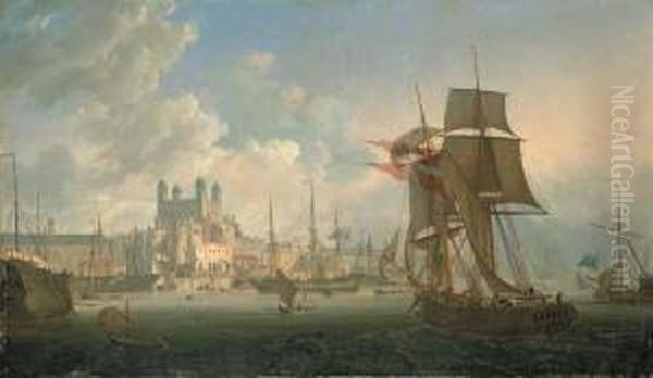 Vue De La Tour De Londres Depuis La Tamise Oil Painting by Ambroise-Louis Garneray